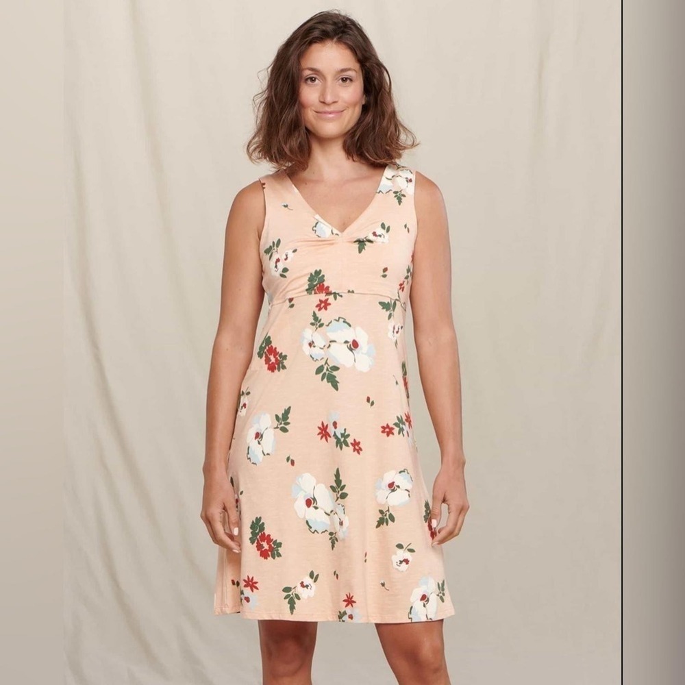 NWT Toad&Co Rosemarie Sleeveless Dress In Pink‎ Buckthorn Floral Print Medium